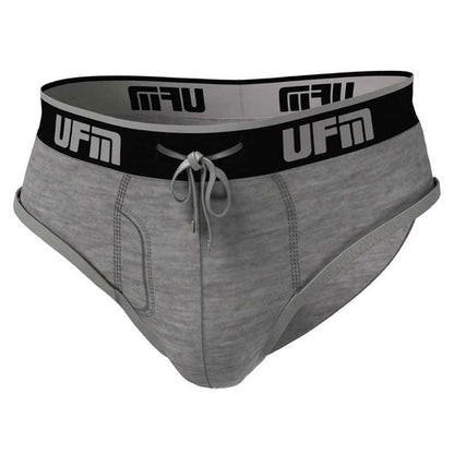 Men's UFM Bamboo Briefs with Adjustable Pouch Support in Gray