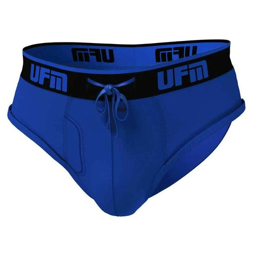 UFM Brief - Bamboo REG Support, royal blue adjustable pouch men's underwear with moisture management, anti-chafing bamboo spandex material.