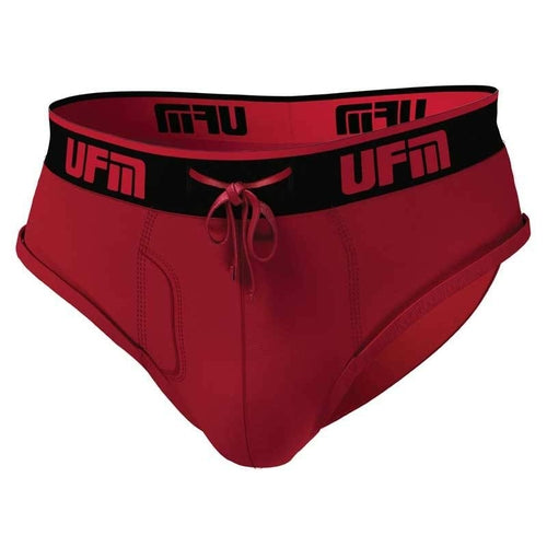 UFM Bamboo REG Support Briefs - Red with Adjustable Pouch