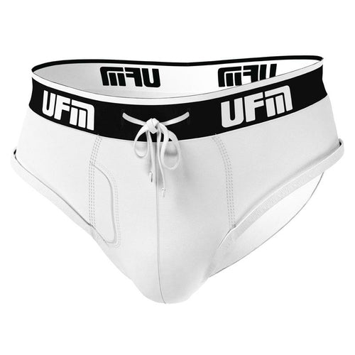 UFM bamboo briefs with adjustable pouch for men's support.