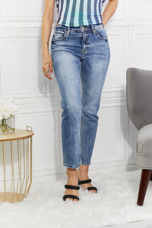 Kancan Full Size Amara High Rise Slim Straight Jeans Trendsi