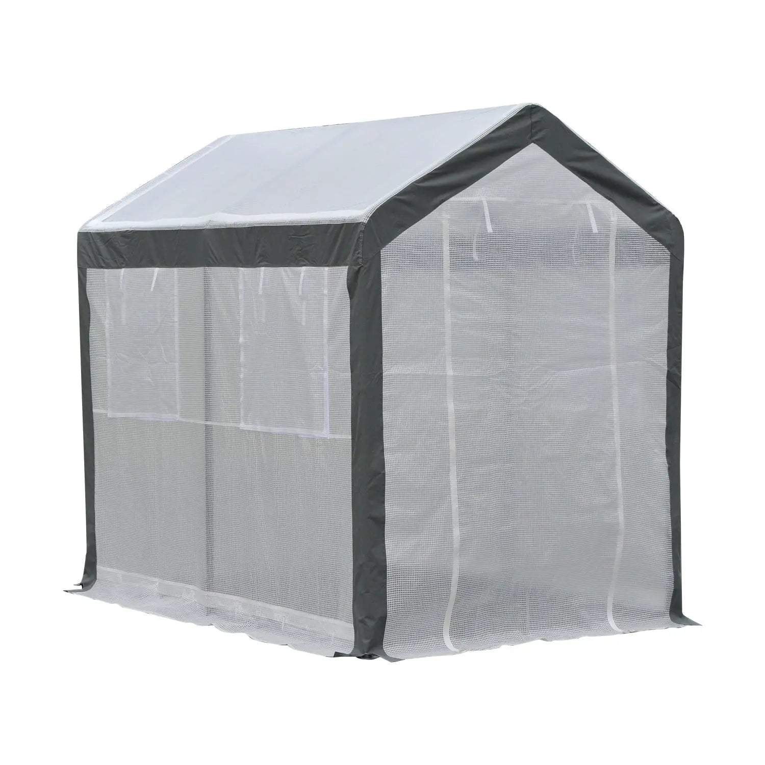 Outsunny 6 x 8ft Greenhouse Walk-in Portable Gardening Plant Flower Taupe Shadow