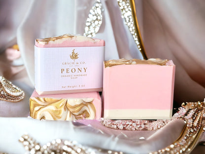 Pink Peony Shea Butter Soap Emerald Tulsi