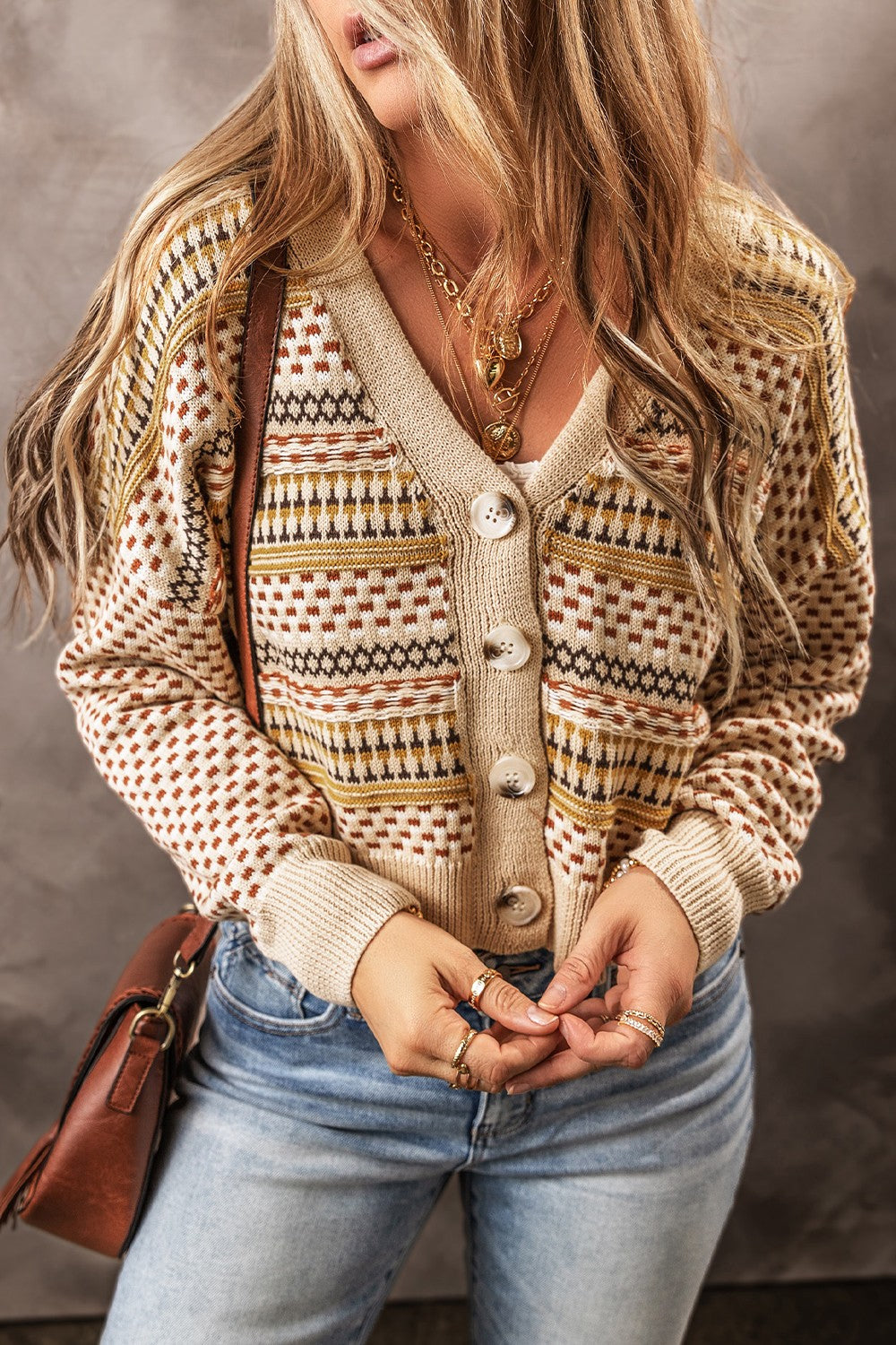 Button Up Long Sleeve Cardigan Trendsi