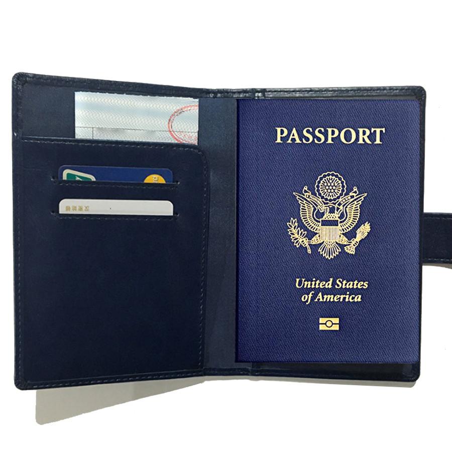 Passport Wallet with RFID Safe Lock Salmon Lucky