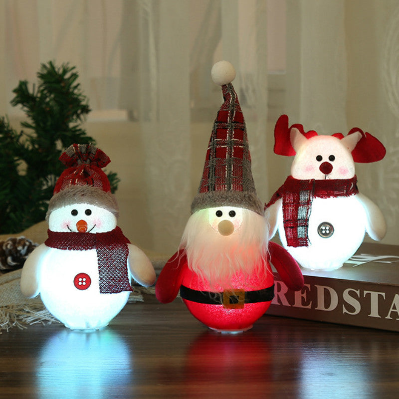 Christmas Decorations LED Santa Claus Snowman Ornaments Maroon Asteria