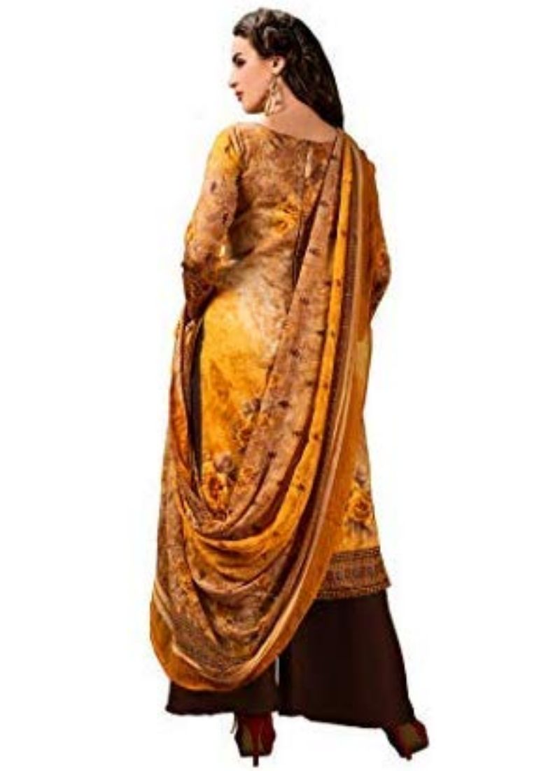 Generic Women's Cotton Salwar Material (Orange, Ivory Cassiopeia