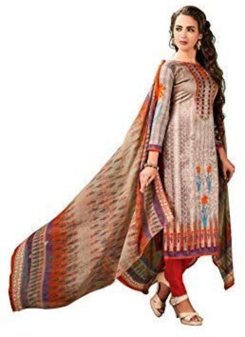 Generic Women's Cotton Salwar Material (Multi, 2.5 Ivory Cassiopeia