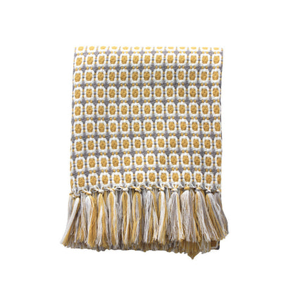 Pastoral Style Yellow Knitted Woolen Blanket Copper Pallas