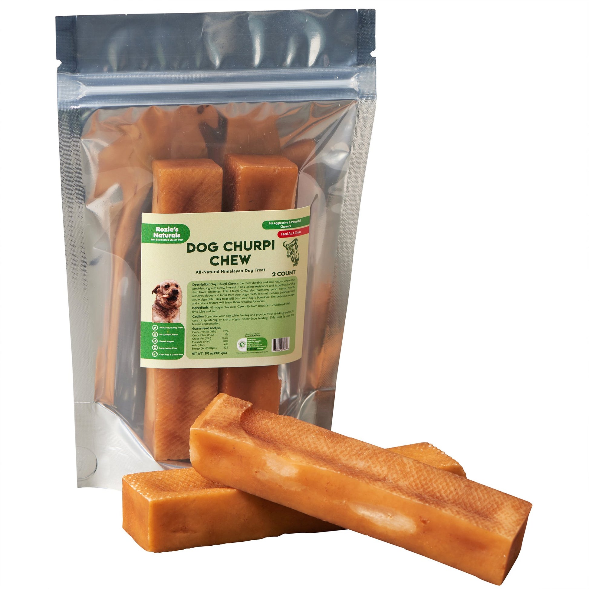 Yak Cheese Churpi Dog Chews-2 Count-5.5 oz Harlequin Ganymede