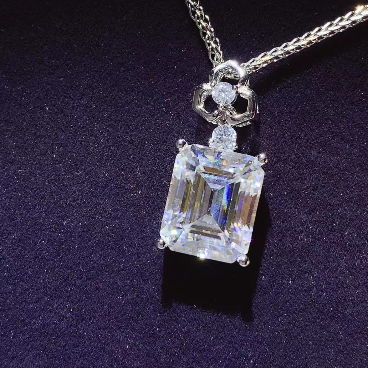 5 Carat Moissanite 925 Sterling Silver Necklace 5 Carat Moissanite Necklace