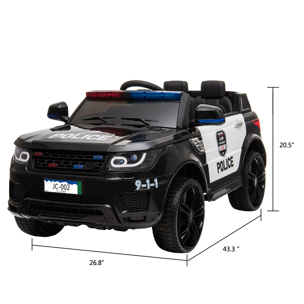 12V Kids Police Ride On Car Electric Cars 2.4G Remote Control, LED Flashing Light, Music & Horn. 6cc08b-1a