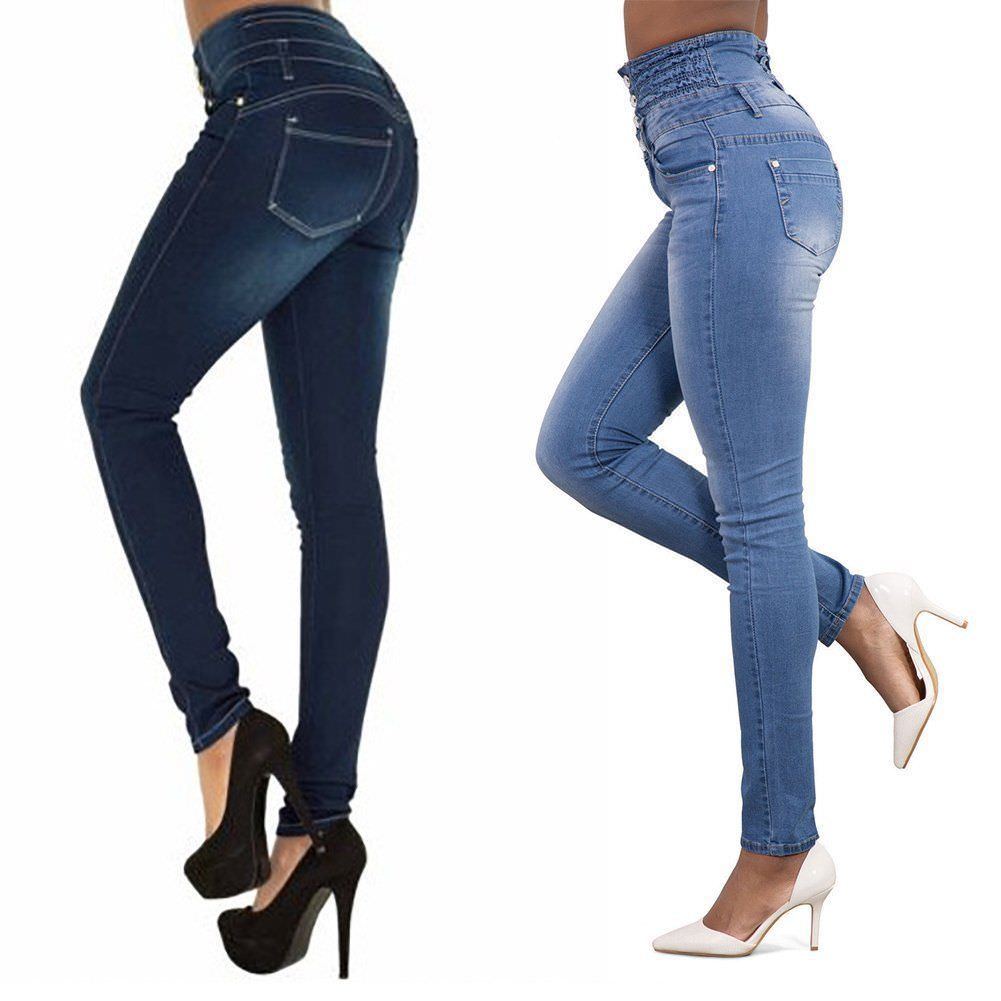 Hot High Quality Wholesale Woman Denim Pencil Pants Top Brand Stretch Lavender Coco