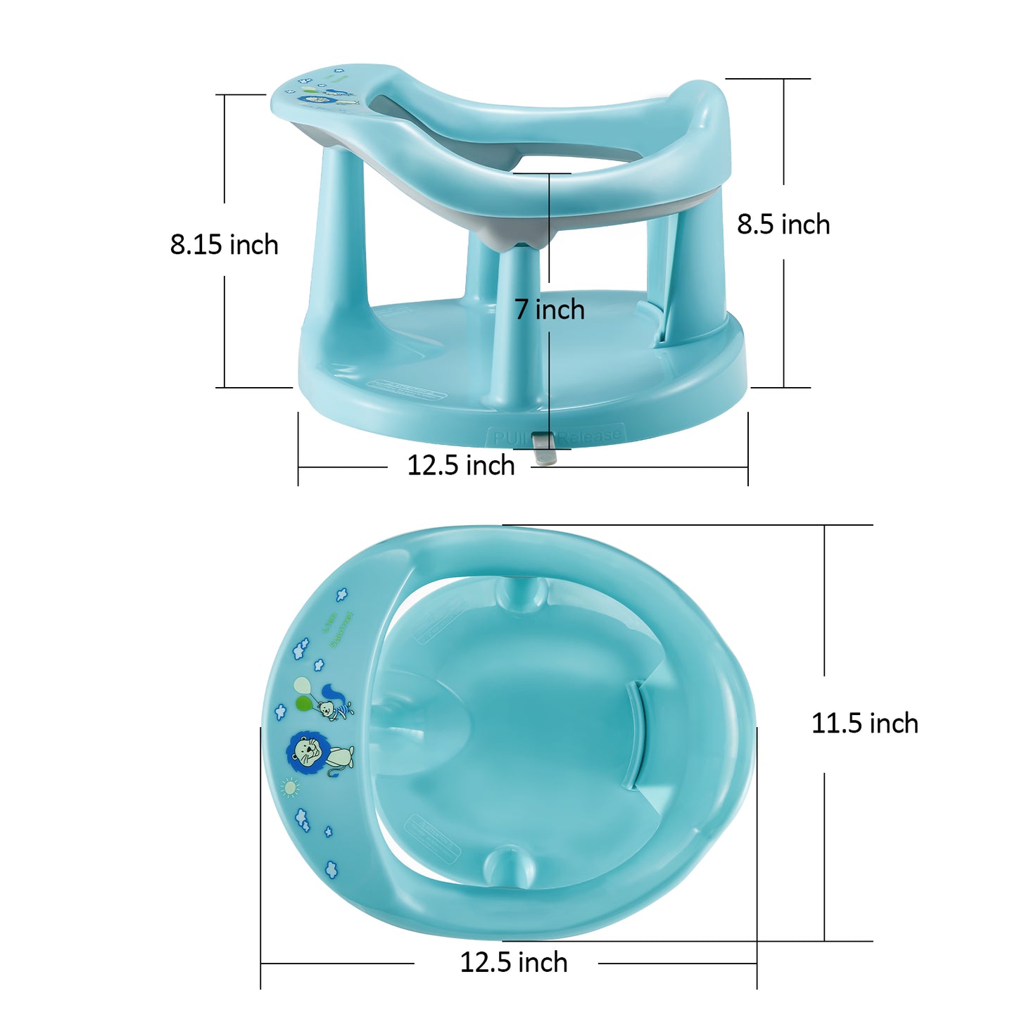 Baby Bath Seat,Baby Bath Chair, Newborn Shower Seat Bathtub Seat Cushion Children's Wrap-Around Shower Chair for 6 Months&Up (Cyan) 6cc08b-1a