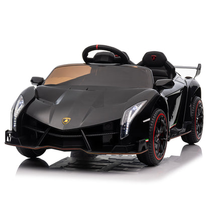 LEADZM Lamborghini Poison Small Dual Drive 12V 4.5AH with 2.4G Remote Control Sports Car Electric Car Black 6cc08b-1a