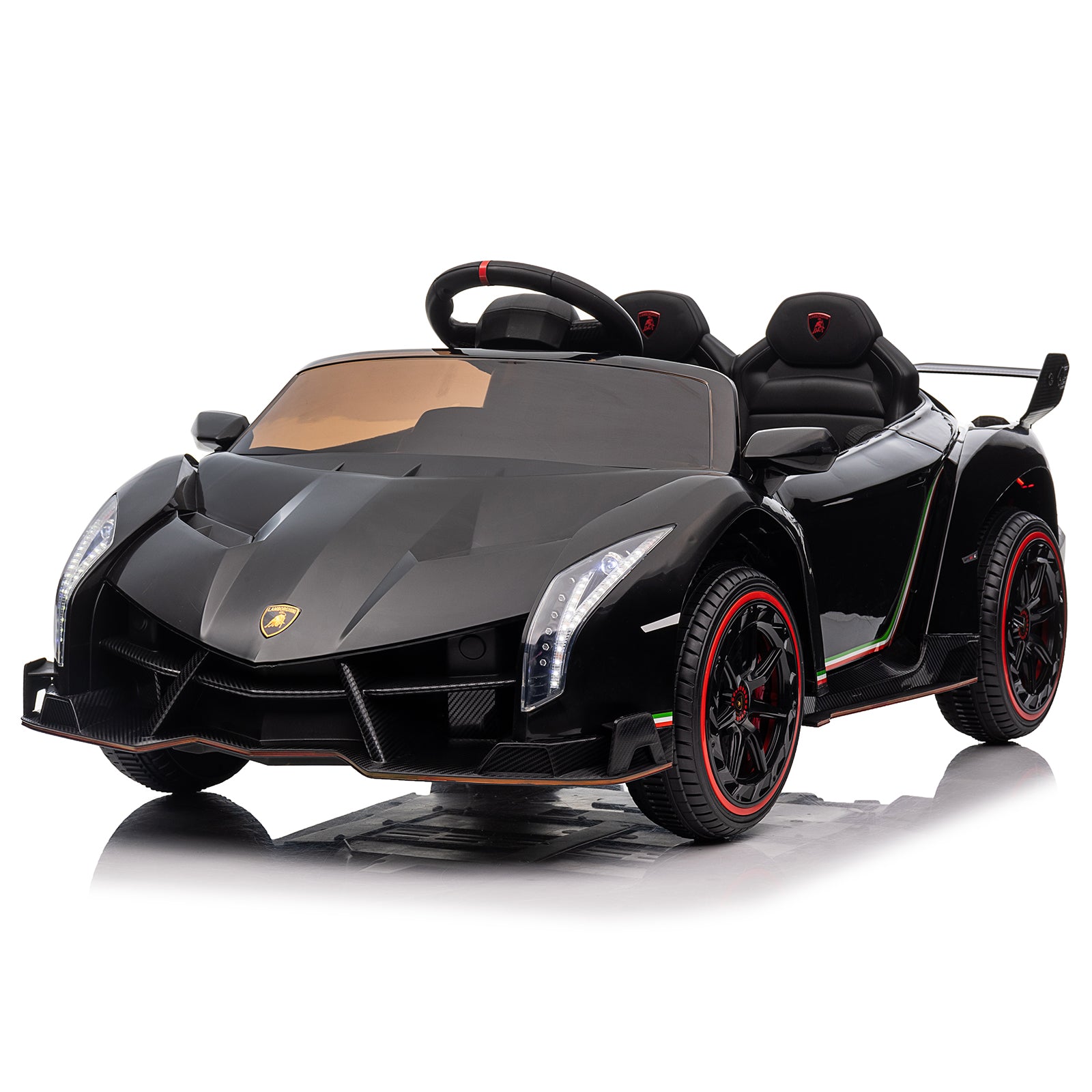 LEADZM Lamborghini Poison Small Dual Drive 12V 4.5AH with 2.4G Remote Control Sports Car Electric Car Black 6cc08b-1a