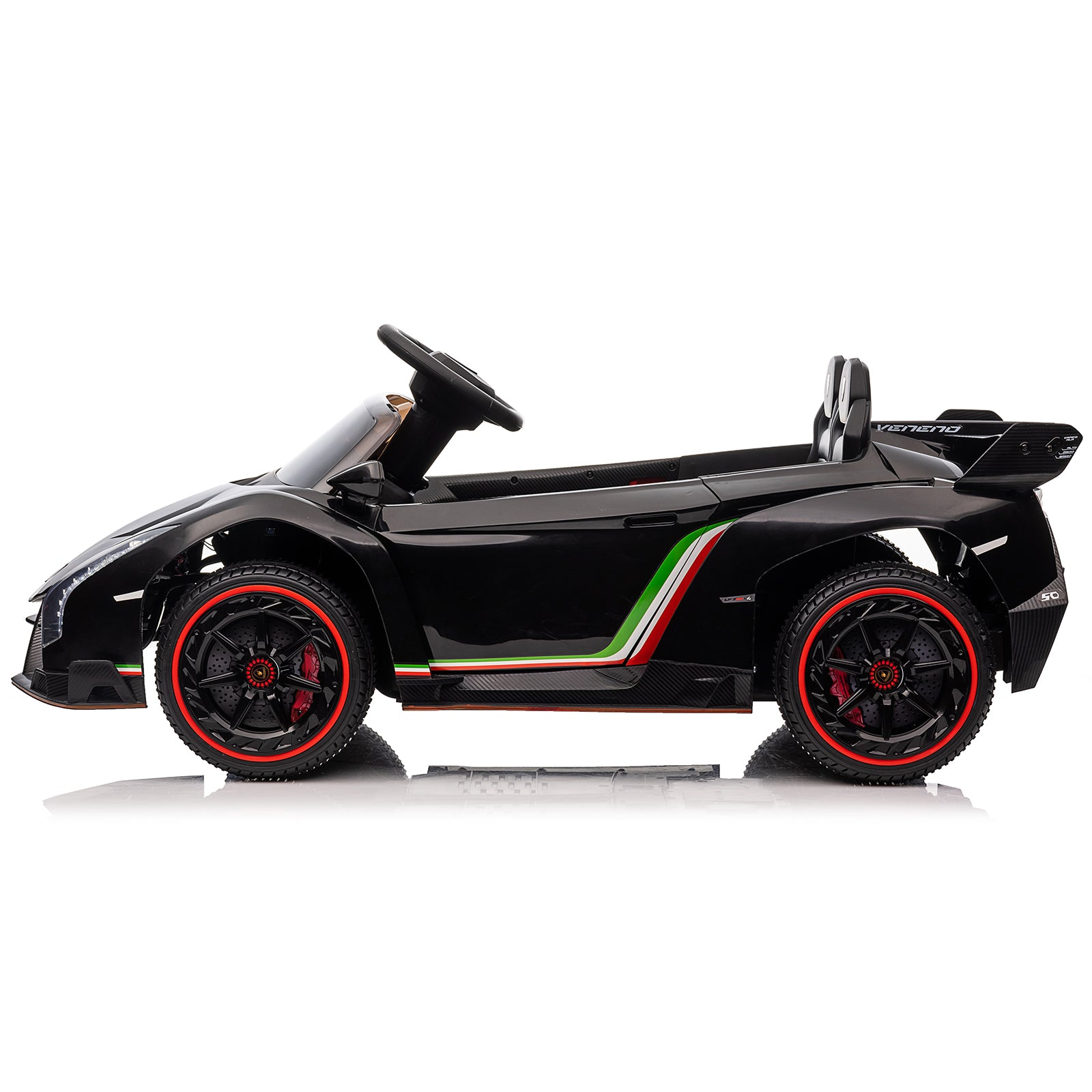 LEADZM Lamborghini Poison Small Dual Drive 12V 4.5AH with 2.4G Remote Control Sports Car Electric Car Black 6cc08b-1a