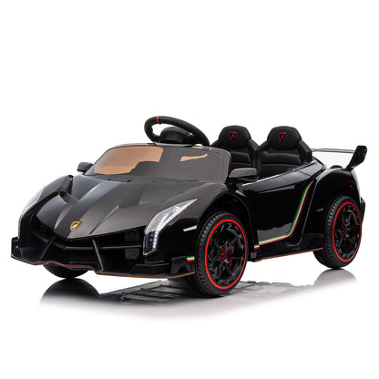 LEADZM Lamborghini Poison Small Dual Drive 12V 4.5AH with 2.4G Remote Control Sports Car Electric Car Black 6cc08b-1a