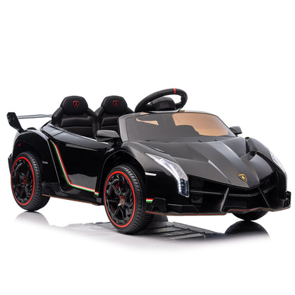 LEADZM Lamborghini Poison Small Dual Drive 12V 4.5AH with 2.4G Remote Control Sports Car Electric Car Black 6cc08b-1a