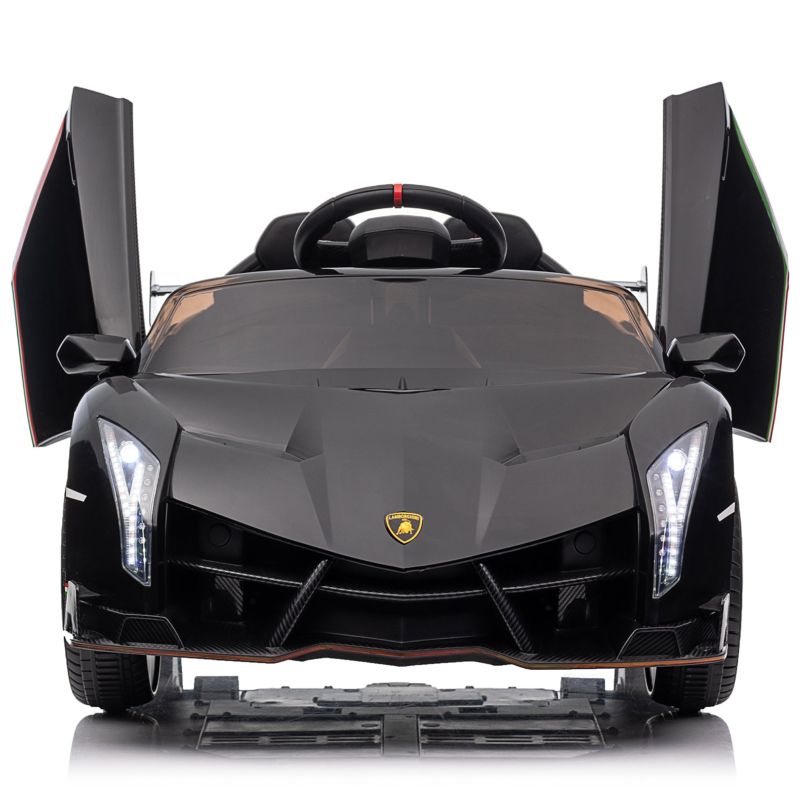 LEADZM Lamborghini Poison Small Dual Drive 12V 4.5AH with 2.4G Remote Control Sports Car Electric Car Black 6cc08b-1a