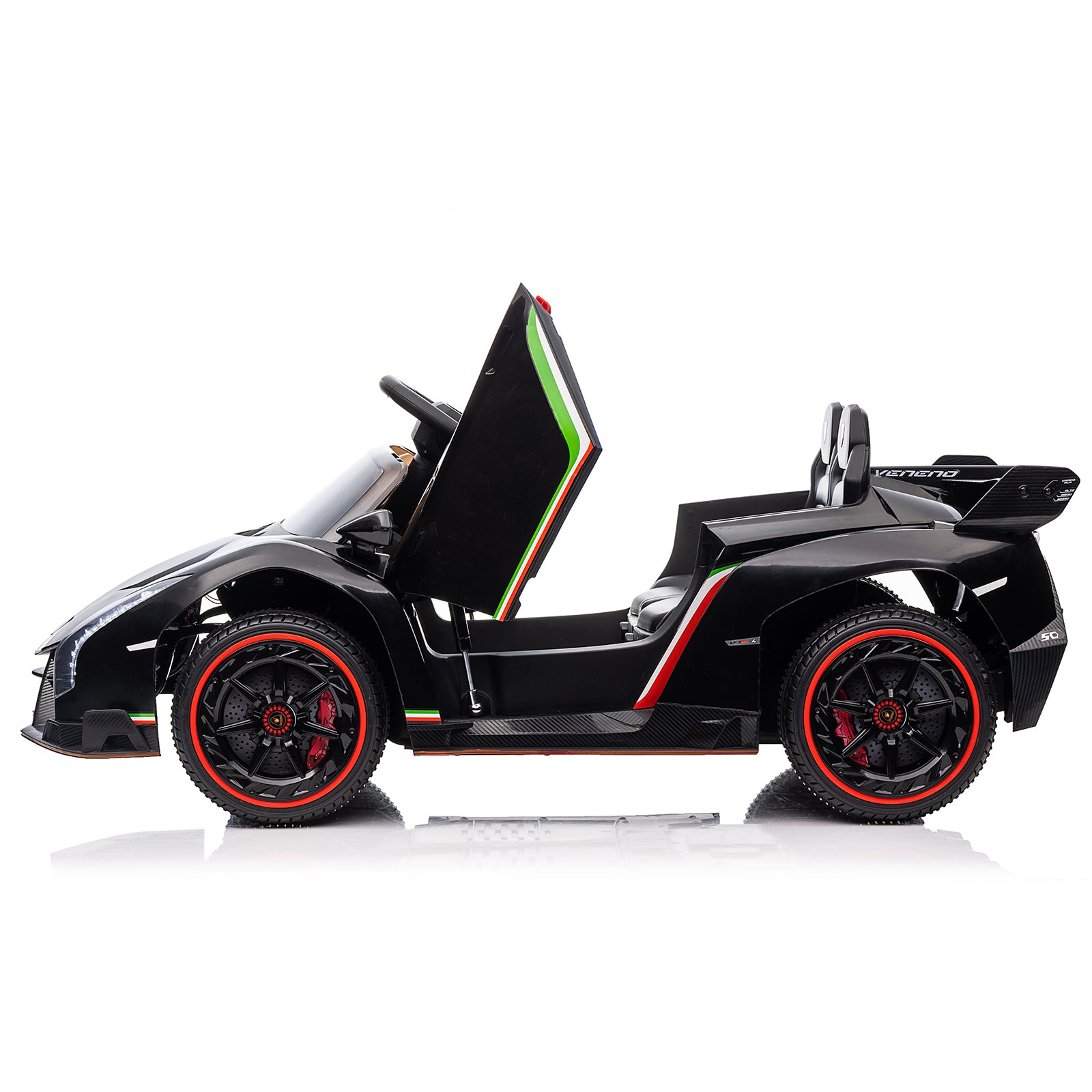 LEADZM Lamborghini Poison Small Dual Drive 12V 4.5AH with 2.4G Remote Control Sports Car Electric Car Black 6cc08b-1a