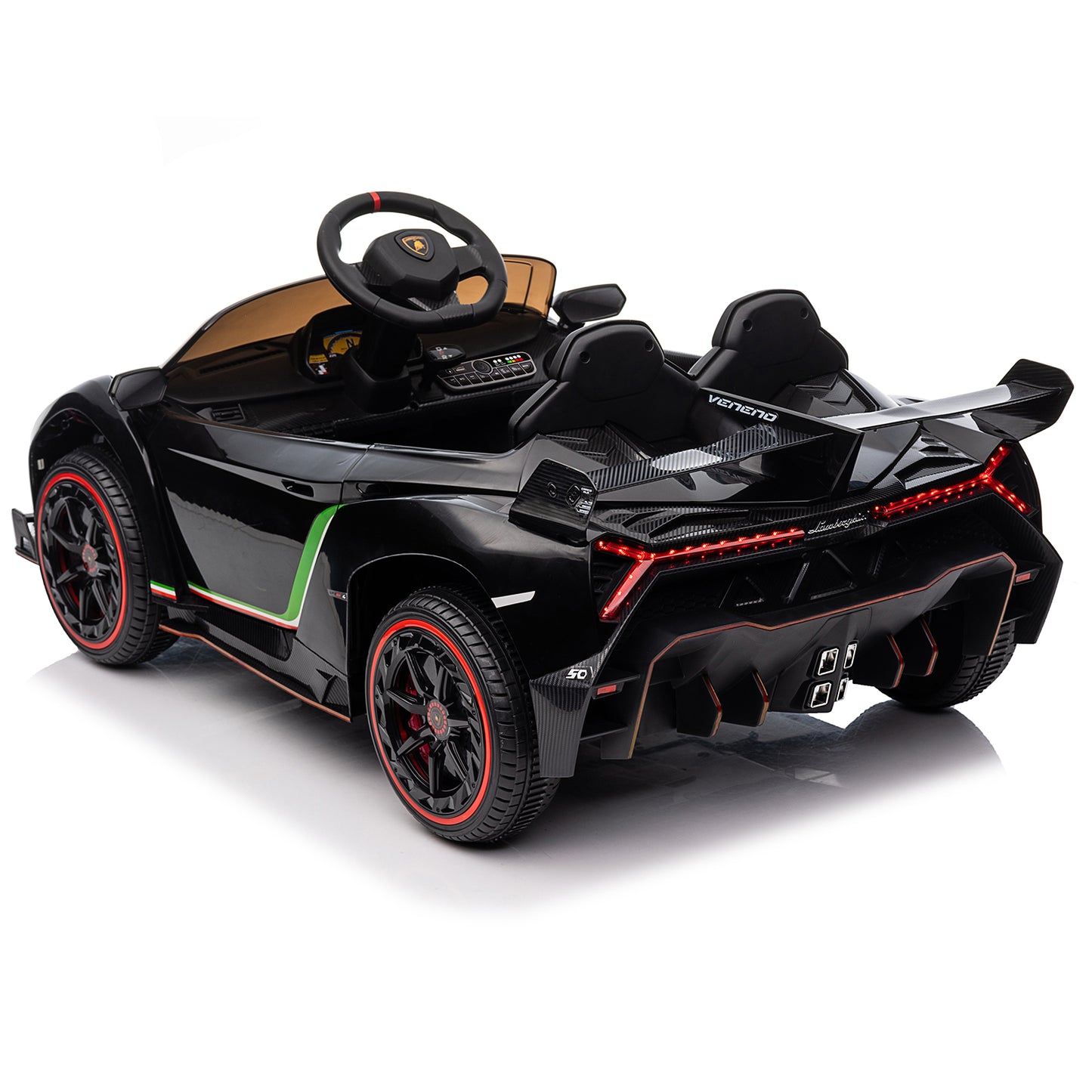 LEADZM Lamborghini Poison Small Dual Drive 12V 4.5AH with 2.4G Remote Control Sports Car Electric Car Black 6cc08b-1a