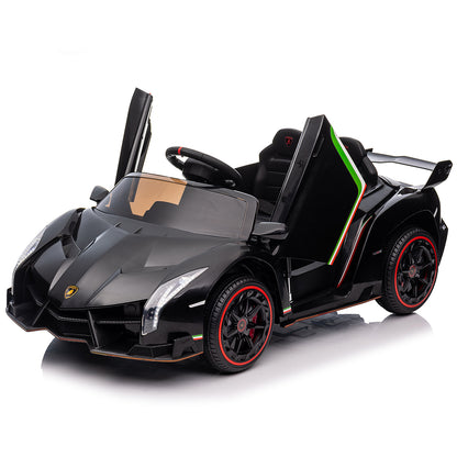 LEADZM Lamborghini Poison Small Dual Drive 12V 4.5AH with 2.4G Remote Control Sports Car Electric Car Black 6cc08b-1a