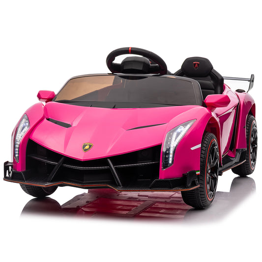 LEADZM Lamborghini Poison Small Dual Drive 12V 4.5AH with 2.4G Remote Control Sports Car Pink 6cc08b-1a