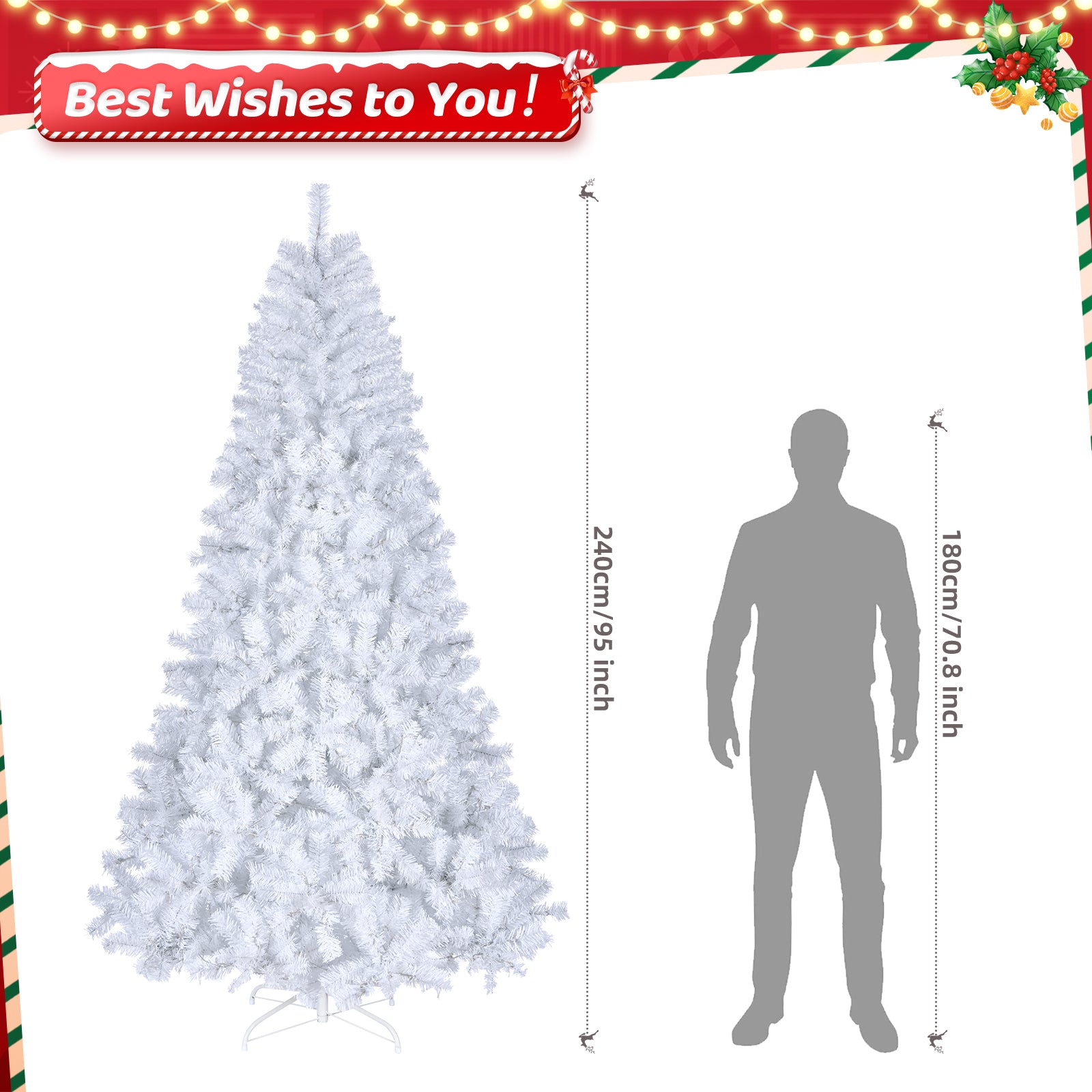 8ft White 670 Lights Warm Color 8 Modes 2008 Branch Christmas Tree White 6cc08b-1a