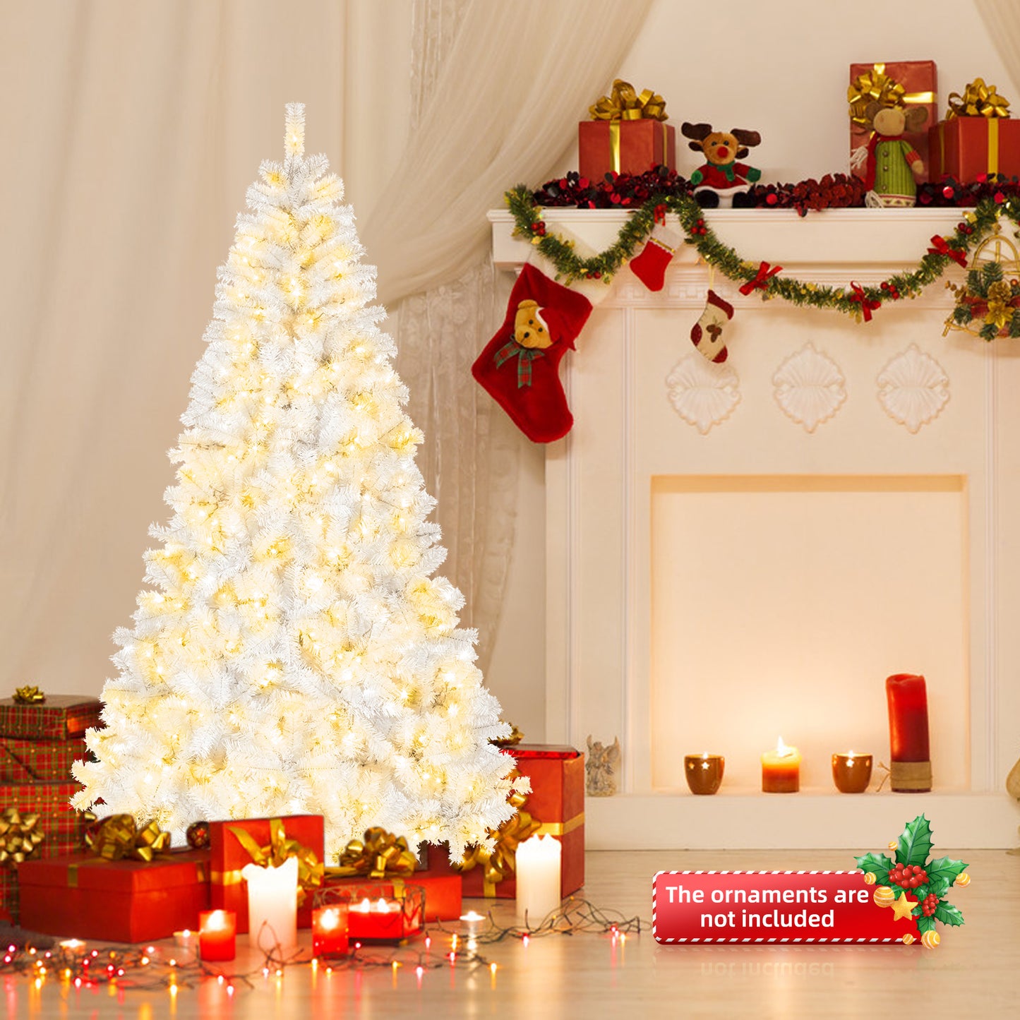 8ft White 670 Lights Warm Color 8 Modes 2008 Branch Christmas Tree White 6cc08b-1a