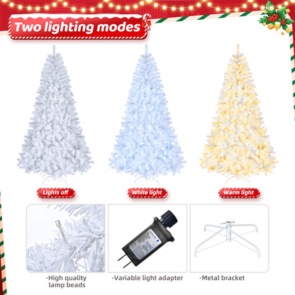 8ft White 670 Lights Warm Color 8 Modes 2008 Branch Christmas Tree White 6cc08b-1a