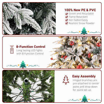 7ft Automatic Tree Structure Single-Sided Pe PVC Material Green Flocking 1687 Branches 450 Lights Warm Color 8 Modes Christmas Tree 6cc08b-1a