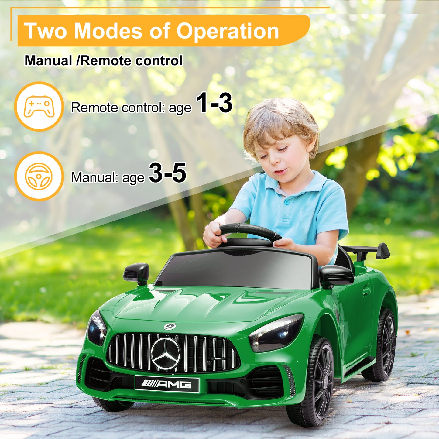 LEADZM Dual Drive 12V 4.5Ah with 2.4G Remote Control Mercedes-Benz Sports Car Green 6cc08b-1a