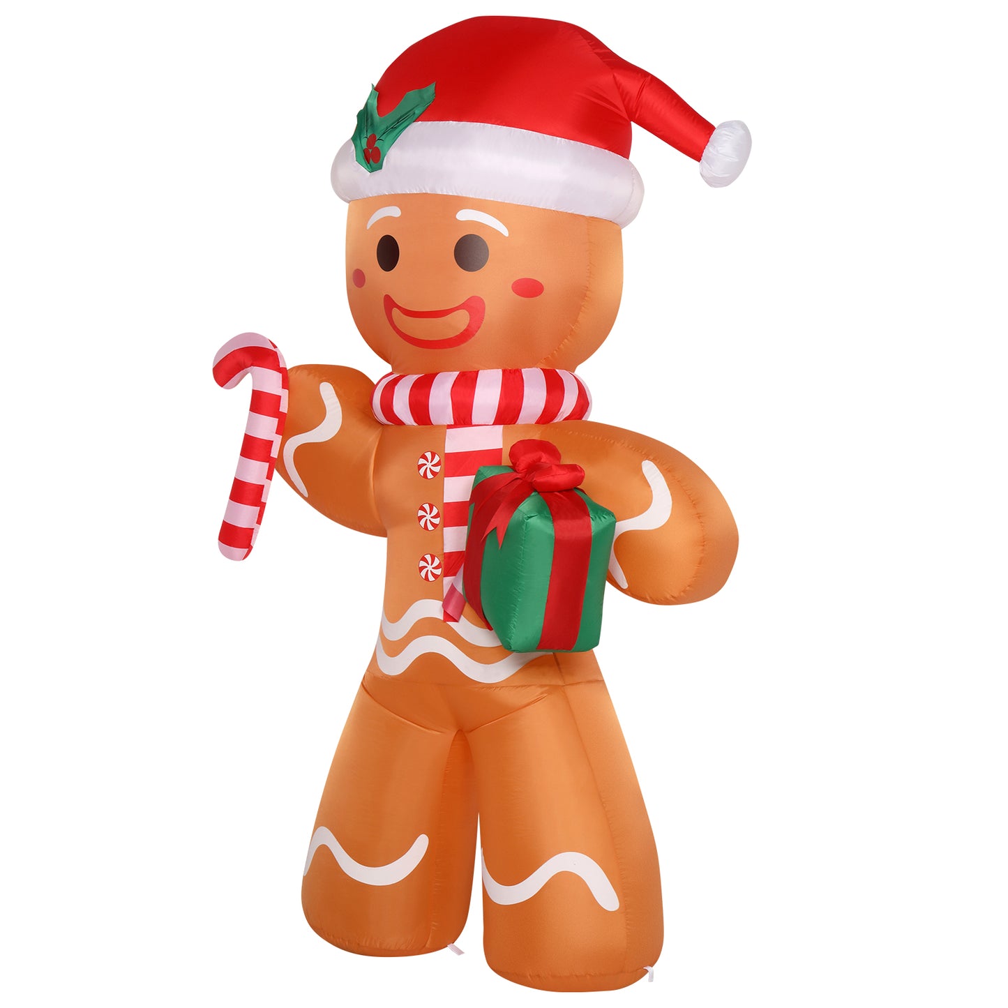 8ft 15W 5 LED Lights Gingerbread Man Holding Gift Garden Gingerbread Man Decoration 6cc08b-1a