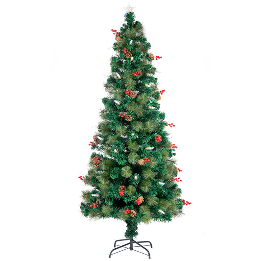 6.5ft Pre-Lit Fiber Optical Christmas Tree with Colorful Lights and 260 Branch Tips 6cc08b-1a