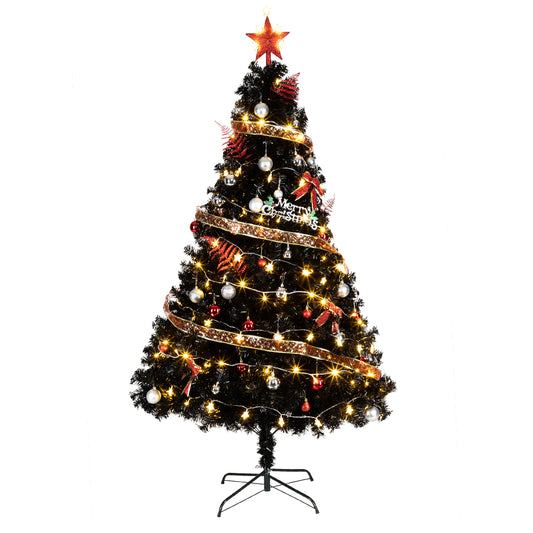 6ft 1600 Branches PVC Christmas Tree Black--Substitution code:	36564136 6cc08b-1a