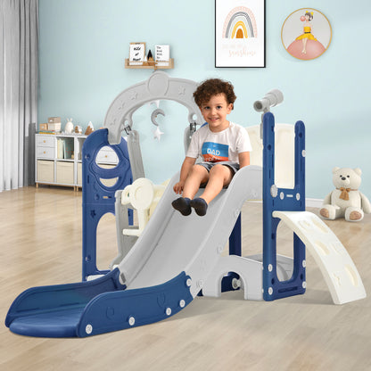 Toddler Slide and Swing Set 5 in 1, Kids Playground Climber Slide Playset with Telescope,  Combination for Babies Indoor & Outdoor 6cc08b-1a