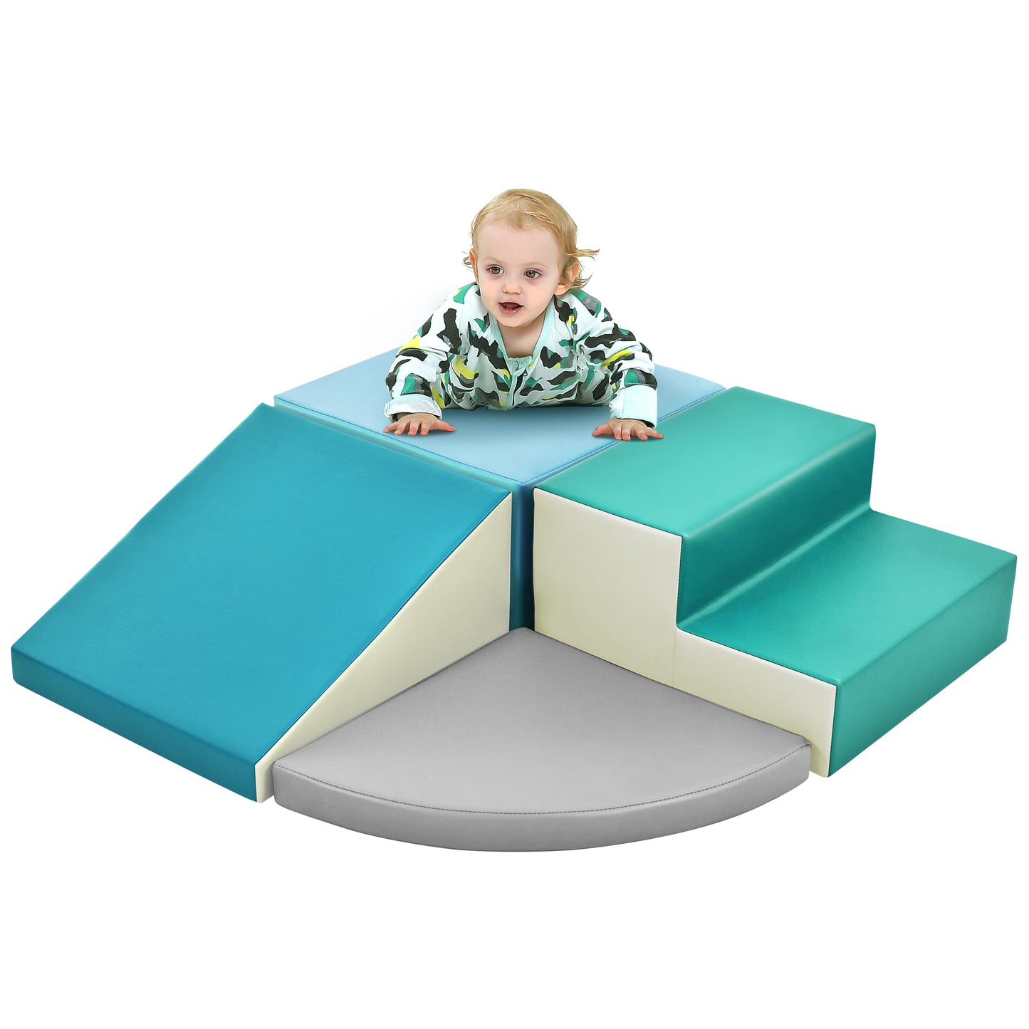 Soft Climb and Crawl Foam Playset, Safe Soft Foam Nugget Block for Infants, Preschools, Toddlers, Kids Crawling and Climbing Indoor Active Play Structure 6cc08b-1a