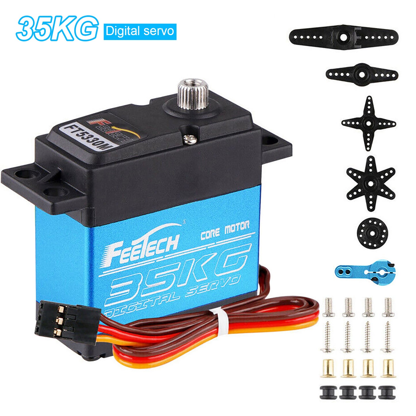 Waterproof 35kg Full Metal Gear Digital Servo HIGH TORQUE & SPEED RC Car Servo 6cc08b-1a