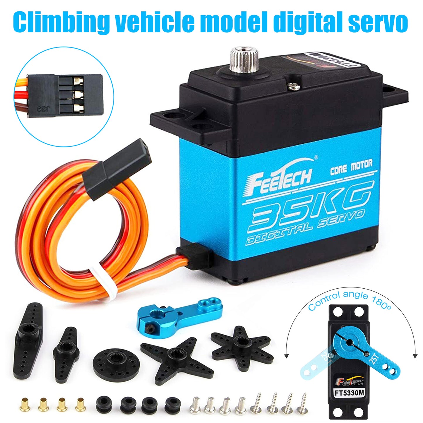 Waterproof 35kg Full Metal Gear Digital Servo HIGH TORQUE & SPEED RC Car Servo 6cc08b-1a