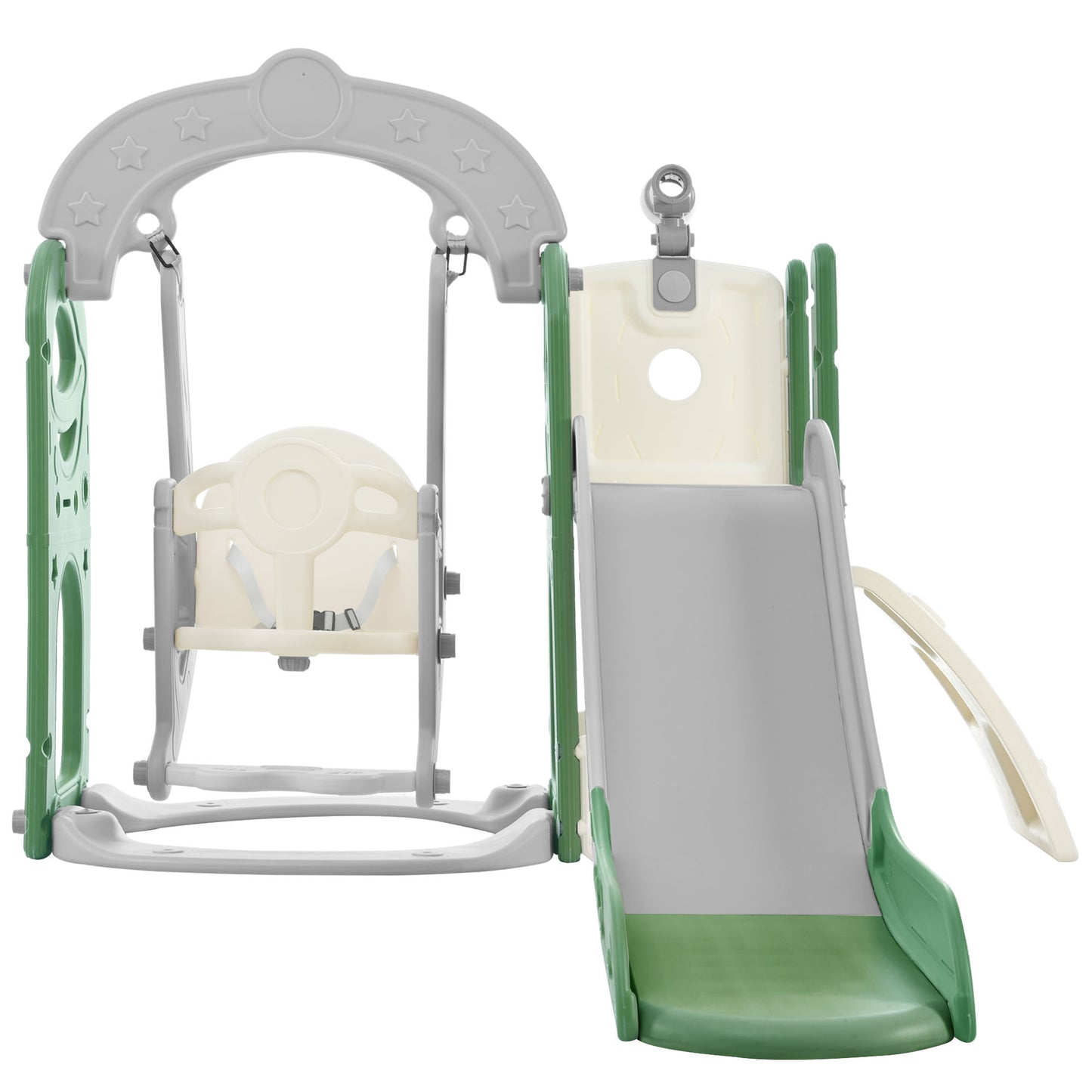 Toddler Slide and Swing Set 5 in 1, Kids Playground Climber Slide Playset with Telescope,  Combination for Babies Indoor & Outdoor 6cc08b-1a