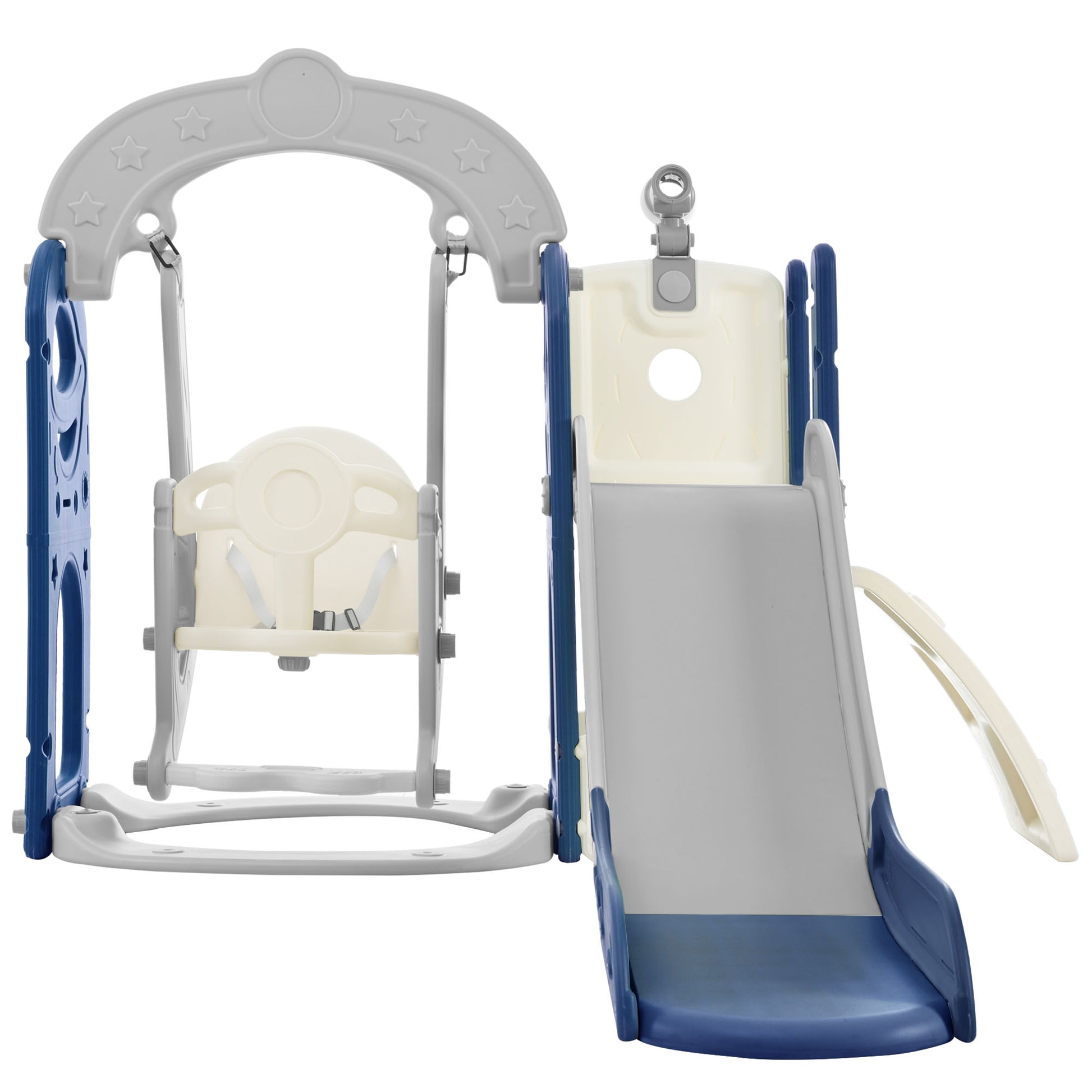 Toddler Slide and Swing Set 5 in 1, Kids Playground Climber Slide Playset with Telescope,  Combination for Babies Indoor & Outdoor 6cc08b-1a