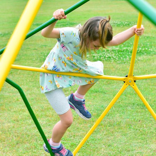 Kids Climbing Dome Tower - 12 ft Jungle Gym Geometric Playground Dome Climber Monkey Bars Play Center, Rust & UV Resistant Steel Supporting 1000 LBS 6cc08b-1a