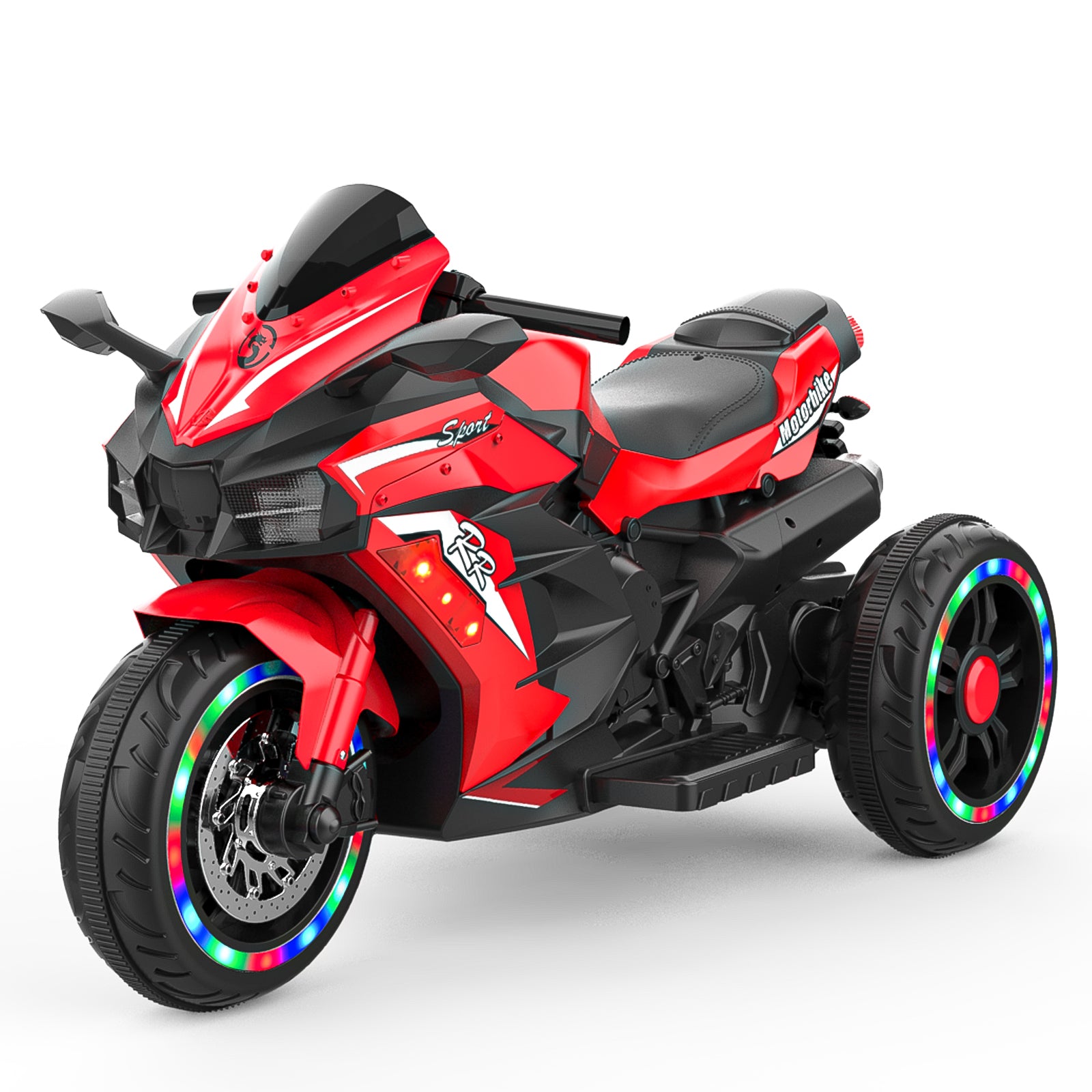 Electric Motorcycle for Kids, 12V Battery Powered Ride on Toys 3 Wheels Motorcycle with LED Lights, Bluetooth Music, Red (No shipping on weekends) (Temu, Walmart  Amazon prohibited) 6cc08b-1a