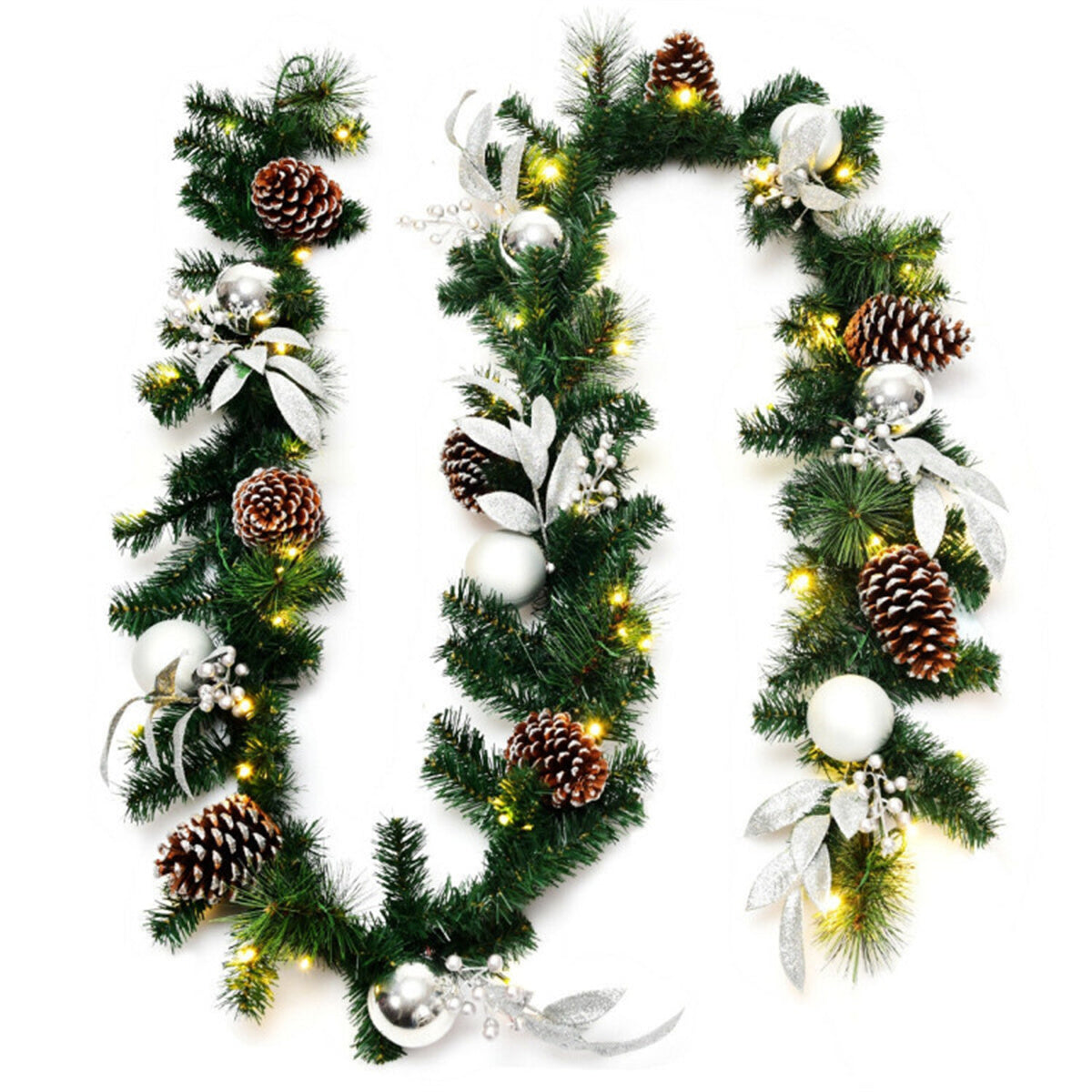 9 Feet Christmas Garland with LED Lights 6cc08b-1a