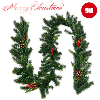 9 Feet Christmas Garland Red Berrieswith LED Lights 6cc08b-1a