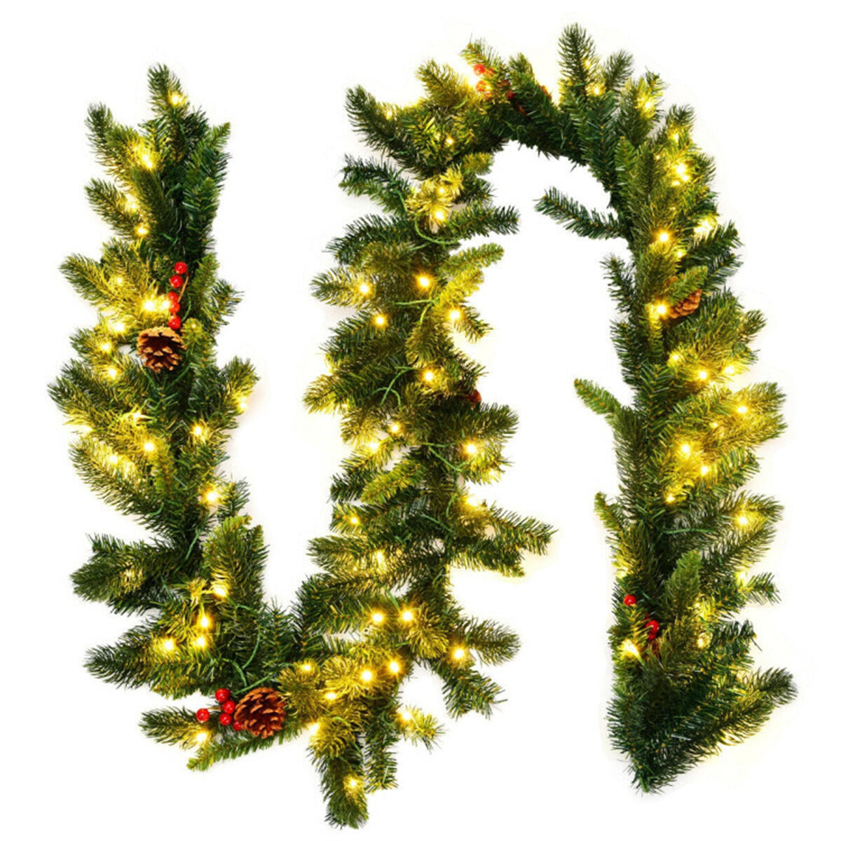 9 Feet Christmas Garland Red Berrieswith LED Lights 6cc08b-1a