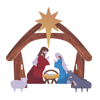 116*53*118cm PVC Nativity Garden Jesus Decoration Color 6cc08b-1a