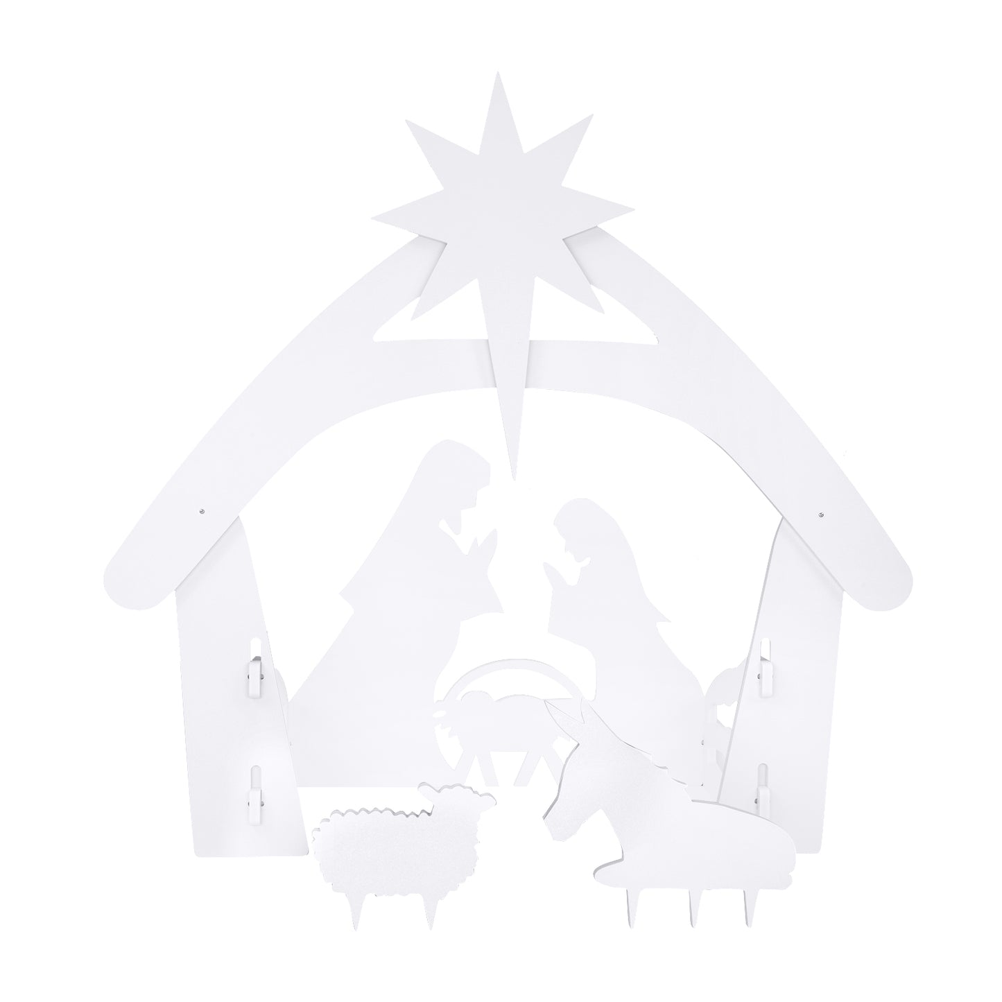 116*53*118cm PVC Nativity Garden Jesus Decoration White 6cc08b-1a