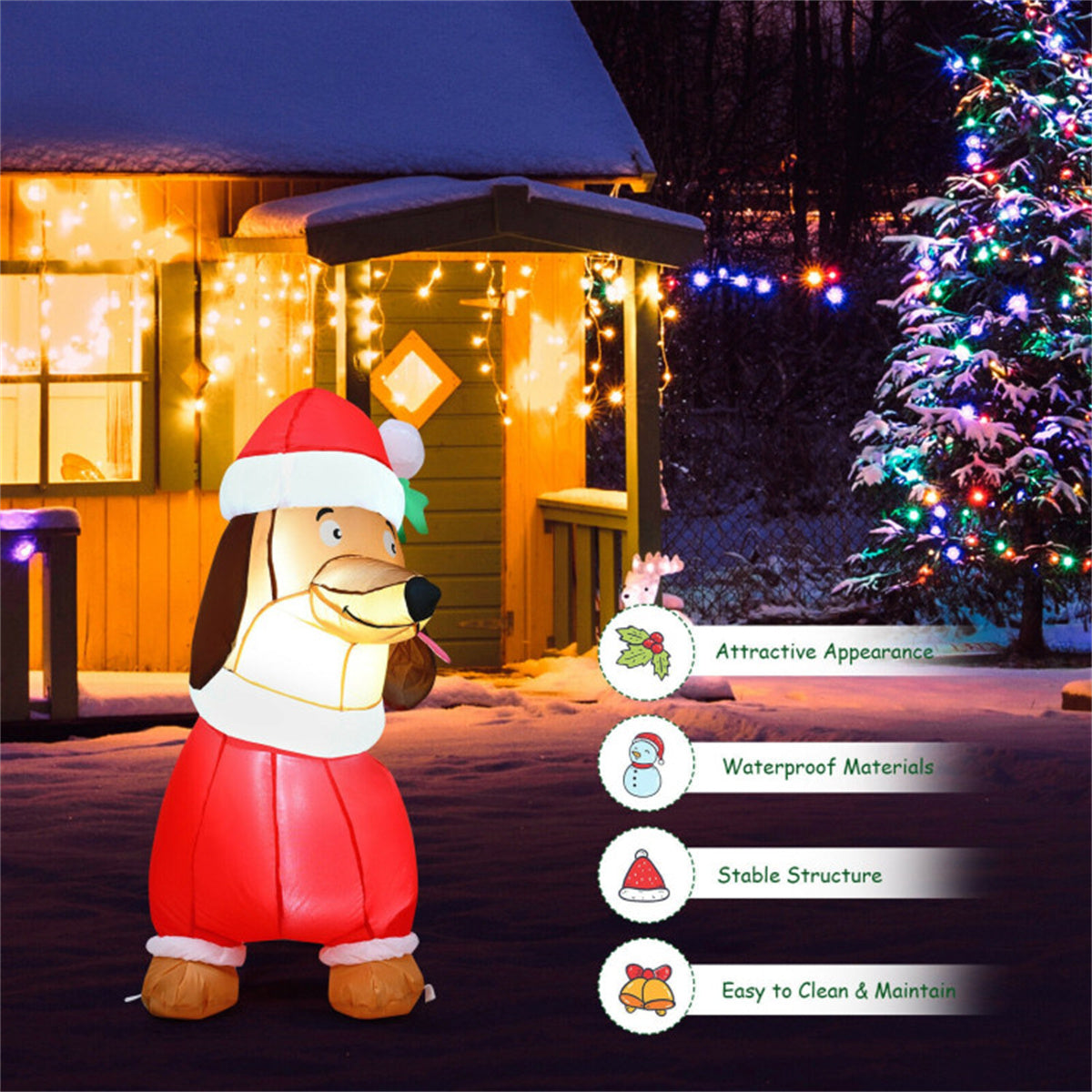 5 Feet Christmas decoration Inflatable Christmas Dog   ﻿ 6cc08b-1a